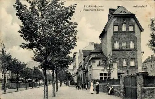 Ak Berlin Treptow Adlershof, Feuerwehr Depot Selchow Straße