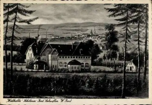 Ak Bad Salzuflen in Lippe, Wald-Restaurant und Hotel Walhalla, schöne Landschaft, Stadtansicht