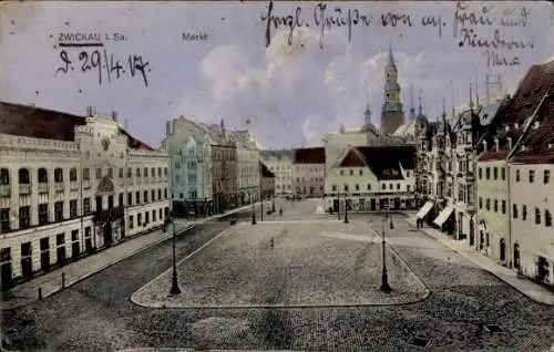 Ak Zwickau in Sachsen, Markt