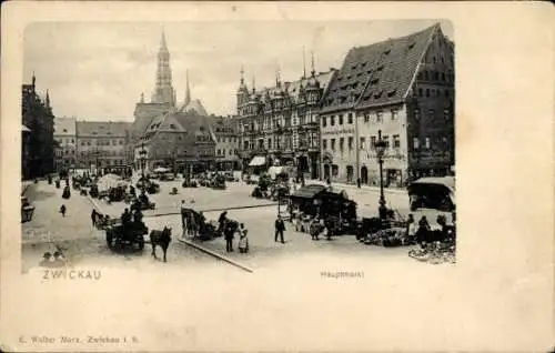 Ak Zwickau in Sachsen, Hauptmarkt