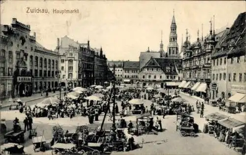 Ak Zwickau in Sachsen, Hauptmarkt
