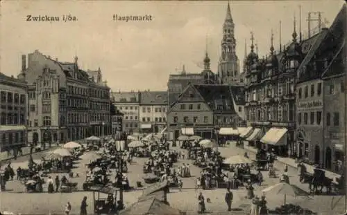 Ak Zwickau in Sachsen, Hauptmarkt