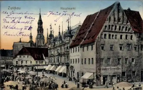 Ak Zwickau in Sachsen, Hauptmarkt