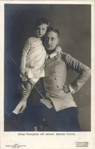 Ak Kronprinz Wilhelm von Preußen mit seinem ältesten Sohn