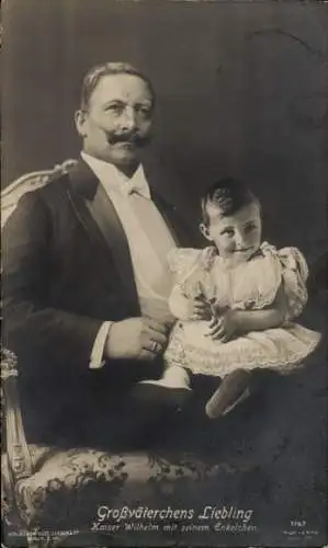 Ak Großväterchens Liebling, Kaiser Wilhelm II. mit Enkel Prinz Wilhelm, Liersch 1767