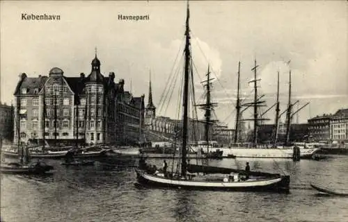 Ak København Kopenhagen Dänemark, Hafenpartie