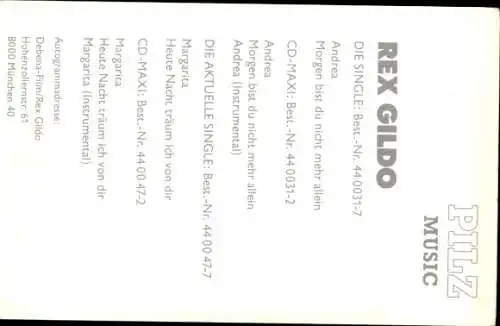 Ak Sänger Rex Gildo, Portrait