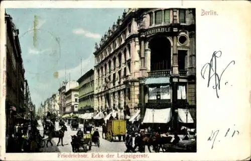 Ak Berlin, Friedrichstrasse Ecke Leipziger Strasse