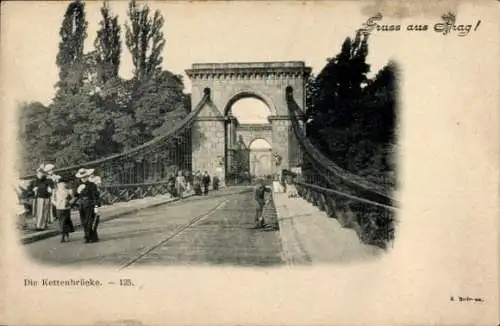 Ak Praha Prag Tschechien, Kettenbrücke