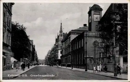 Ak Kattowitz Oberschlesien, Grundmannstraße