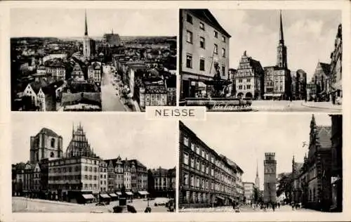 Ak Nysa Neisse Schlesien, Kämmereigebäude, Ring, Postamt, Berlinerstraße