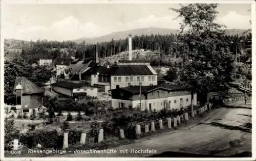 Ak Szklarska Poręba Schreiberhau Riesengebirge Schlesien, Josephinenhütte mit Hochstein