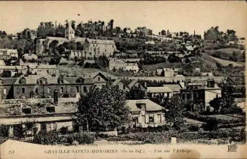 Ak Granville Sainte Honorine Le Havre Seine Maritime, Vue sur l'Abbaye