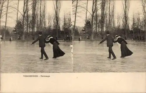 Ak Vincennes Val de Marne, Patinage, Winter, Eislaufen