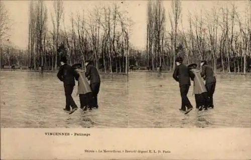 Ak Vincennes Val de Marne, Patinage, Winter, Eislaufen
