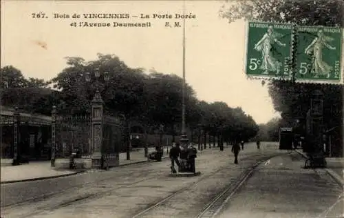 Ak Vincennes Val de Marne, Porte Doree, Avenue Daumesnil