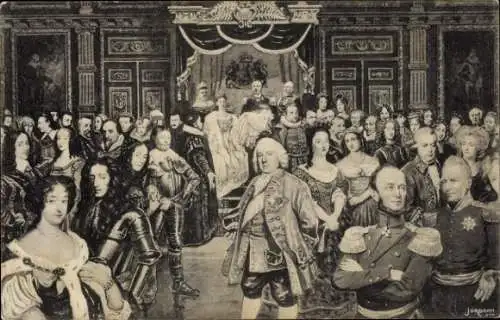 Künstler Ak Königin Wilhelmina, Prinz Hendrik, Vorfahren