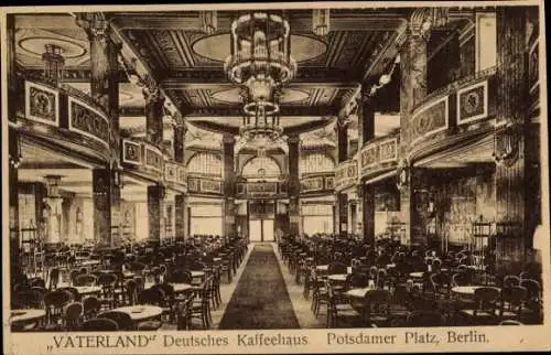 Ak Berlin Tiergaren, Deutsches Kaffeehaus Vaterland, Potsdamer Platz
