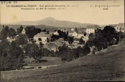 Ak Le Chambon de Tence Haute Loire, Gesamtansicht, Perspective du Pic de Lizieux