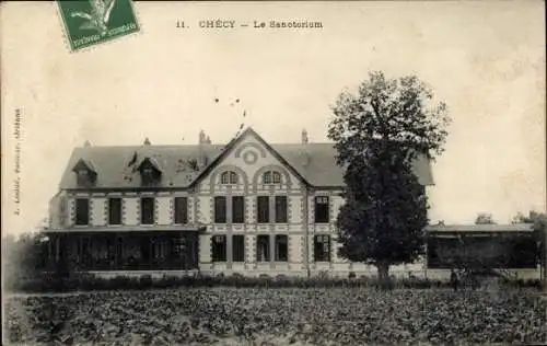 Ak Chécy Loiret, Le Sanatorium, Gebäude mit Bäumen, alte Postkarte