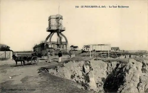 Ak Le Pouliguen Loire Atlantique,  La Tour Rocheteau, Wagen, Personen