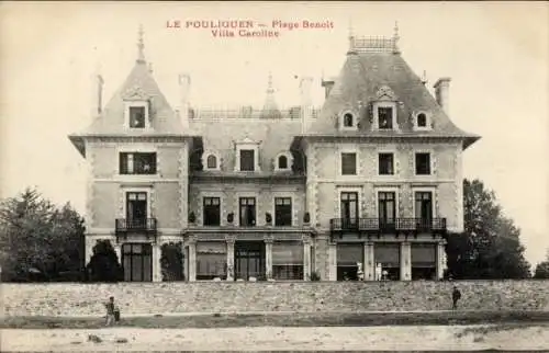 Ak Le Pouliguen Loire Atlantique, Villa Caroline, Plage Benoit, s Gebäude
