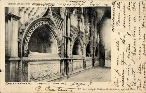 Ak Évora Portugal, Grabmal,  Architektur, Innenansicht,  von 1900