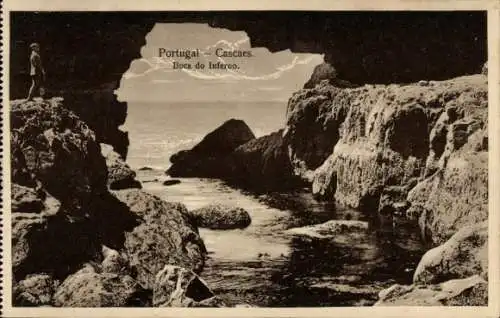 Ak Cascaes Cascais Portugal, Felsen, Meer, Dramatische Aussichten, Boca do Inferno