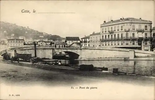 Ak Cette Hérault, Pont de Pierre