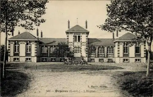 Ak Orgeres Ille et Vilaine, Historisches Krankenhausgebäude, L. Martin Herausgeber, schöne Archit