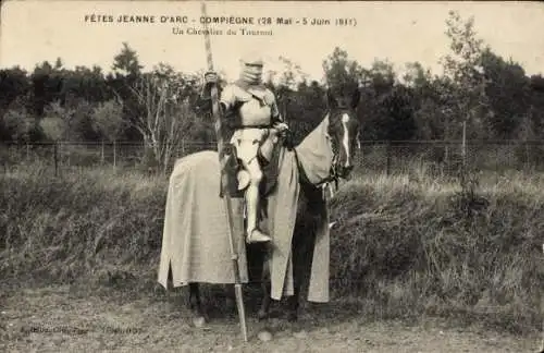 Ak Compiègne Oise, Fetes Jeanne d'Arc, un chevalier du Tournoi, 1911