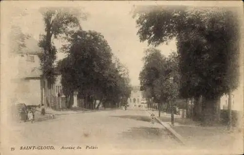 Ak Saint Cloud Hauts de Seine, Avenue du Palais