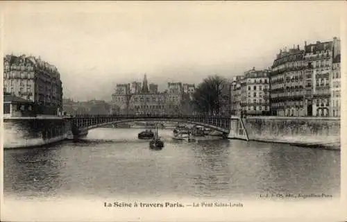 Ak Paris, Pont Saint-Louis, Seine