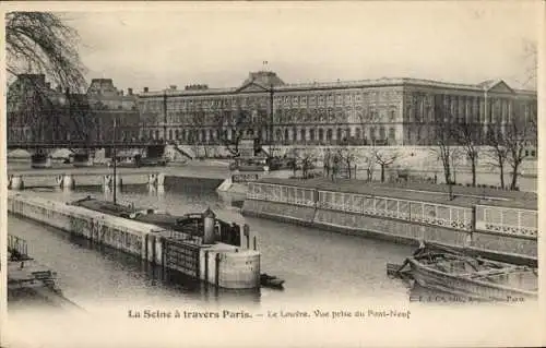 Ak Paris I Louvre, Seine, Louvre, Pont-Neuf,  Architektur