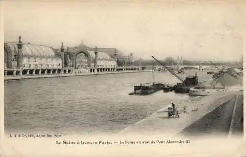 Ak Paris VIII, Seine, Pont Alexandre III
