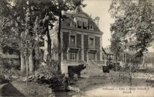 Ak Villennes sur Seine Yvelines, Villa a Morie Isabella, Façade, 3-stöckiges Gebäude, Bäume im Vo