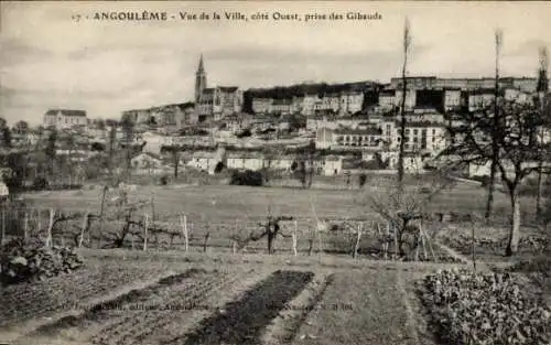 Ak Angoulême Charente, Stadtansicht von  Westseite, Landschaft, Weinreben