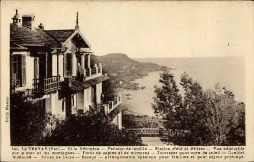 Ak Le Trayas Saint Raphaël Var, Villa Véronèse, schöne Aussicht auf das Meer, Terrassen, moderne 