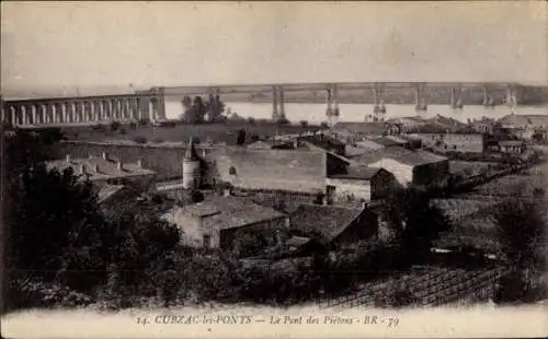 Ak Cubzac les Ponts Gironde, Pont des Pietons