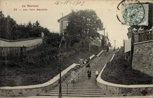 Ak Le Perreux sur Marne Val de Marne, Les Cent Marches, Treppen,  Architektur, 