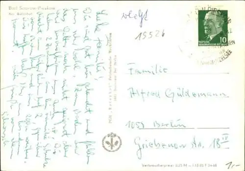 Ak Pieskow Bad Saarow in der Mark, Bahnhof