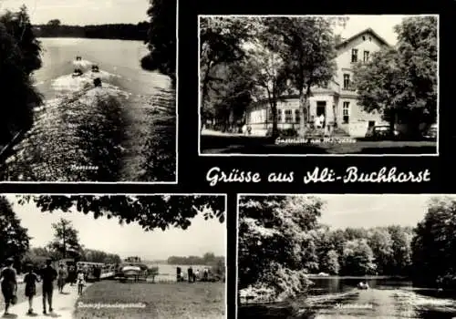 Ak Alt Buchhorst Grünheide in der Mark, Peetzsee, Gaststätte, Dampferanleger