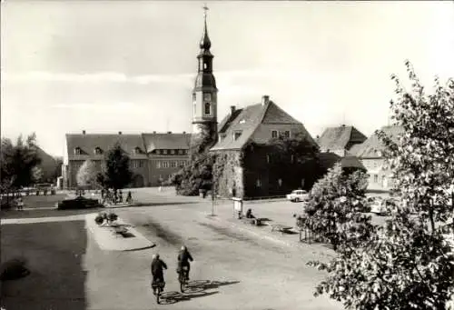 Ak Weißenberg in Sachsen, August Bebel Platz, Rathaus