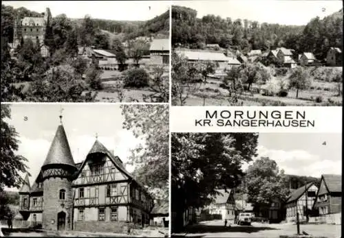 Ak Morungen Sangerhausen Südharz, Rat der Gemeinde, Dorfplatz, Teilansichten