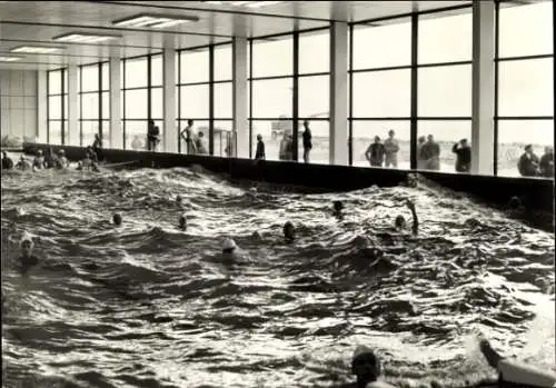 Ak Ostseebad Warnemünde Rostock, Hotel Neptun, Meeresbrandungsbad