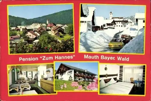 Ak Mauth in Niederbayern, Gesamtansicht, Winteransicht, Pension "Zum Hannes", Fuchsberg 155