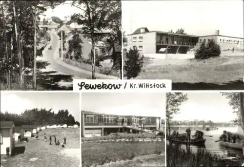 Ak Sewekow Wittstock Dosse in der Prignitz, Bungalowsiedlung, Dorfstraße, Gaststätte am See
