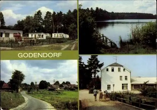 Ak Godendorf in Mecklenburg, Bungalowsiedlung, Rötzsee, Gaststätte und Ferienheim