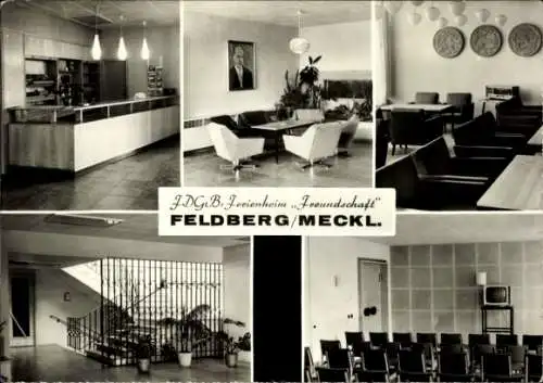 Ak Neustrelitz in Mecklenburg, JDGB Ferienheim Freundschaft, moderne Räume, Empfangsbereich, Sitz