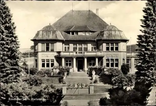 Ak Kirschau in der Lausitz, Historisches Gebäude, Gartenanlage, Treppe, Heilstätte Kirschau
